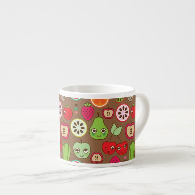 Xícara De Espresso Teste padrão da cozinha da fruta (Frente Esquerda)
