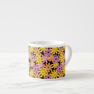 Xícara De Espresso Teste padrão de flores do Gerbera, fundo