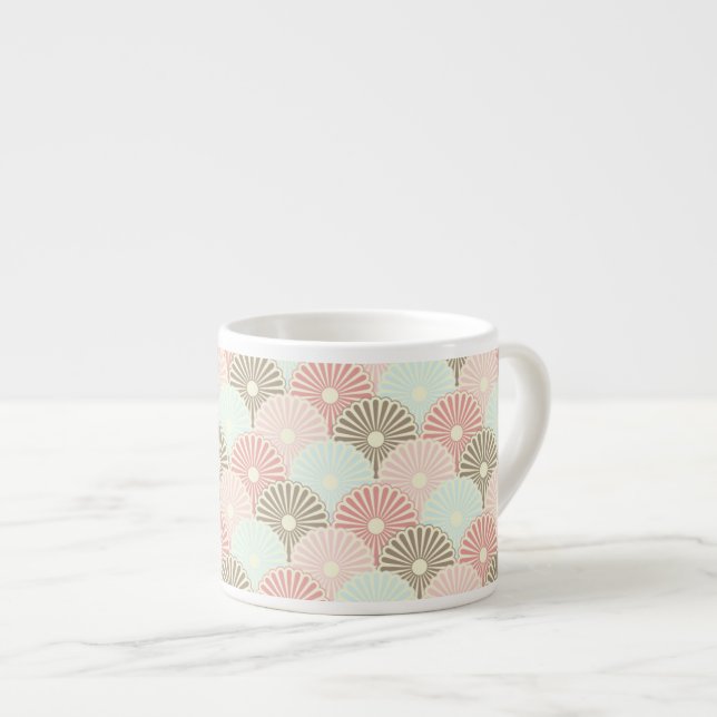Xícara De Espresso Teste padrão japonês do vintage (Frente Esquerda)