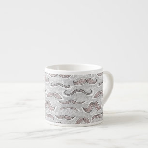 Xícara De Espresso Teste padrão na moda do bigode