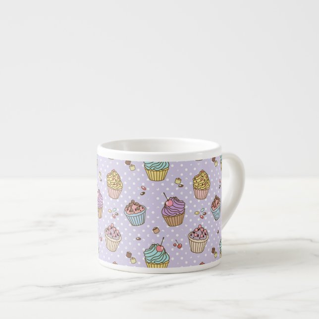 Xícara De Espresso Teste padrão retro dos doces (Frente Esquerda)