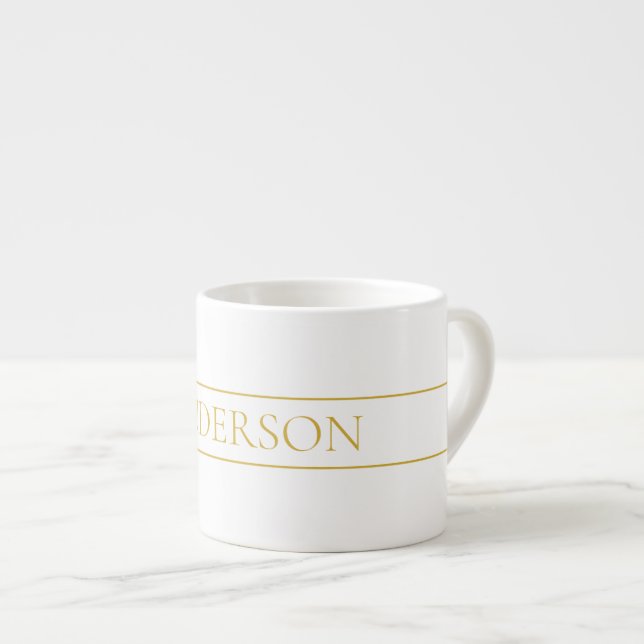 Xícara De Espresso Texto Personalizável Elegante Simples | Dourado e  (Frente Esquerda)