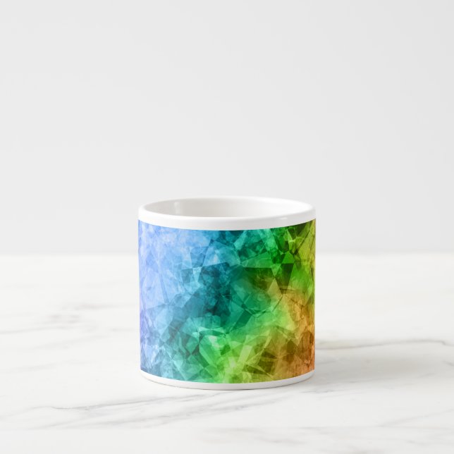 Xícara De Espresso Textura Azul De Peacock Despedaçada (Frente)