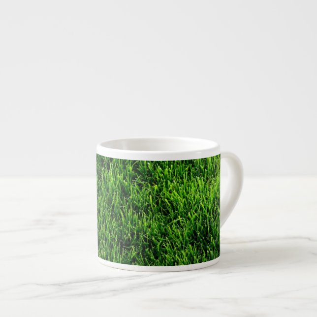 Xícara De Espresso Textura da grama verde de um campo de futebol (Frente Esquerda)