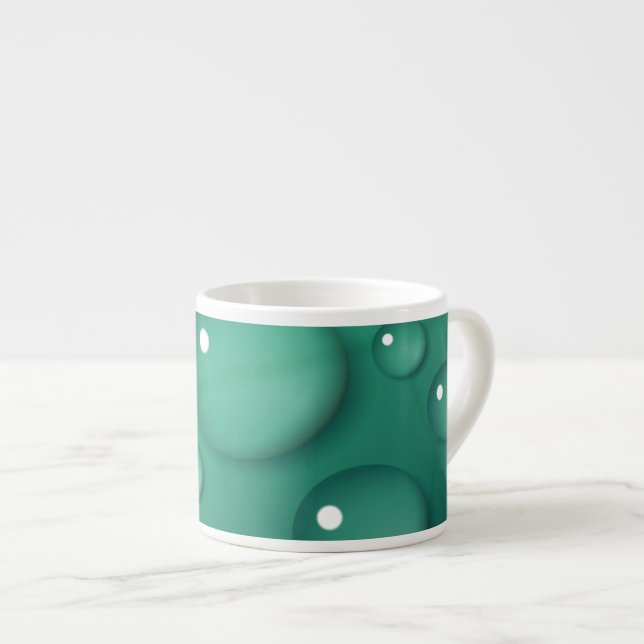 Xícara De Espresso Textura de derramamento de chuva em teal (Frente Esquerda)