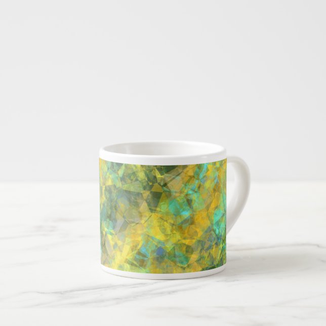 Xícara De Espresso Textura Dourada amassada (Frente Esquerda)