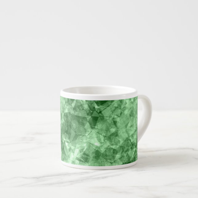 Xícara De Espresso Textura verde escura amassada (Frente Esquerda)