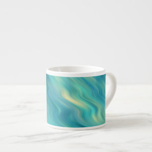 Xícara De Espresso Textura Wavy de Hydrangea Azul