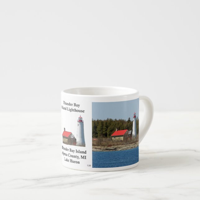 Xícara De Espresso Thunder Bay Island Light espresso mug (Frente Esquerda)