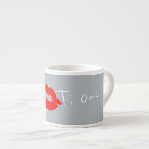 Xícara De Espresso Ti Amo Você em Lábios Italianos Beija Café Mug