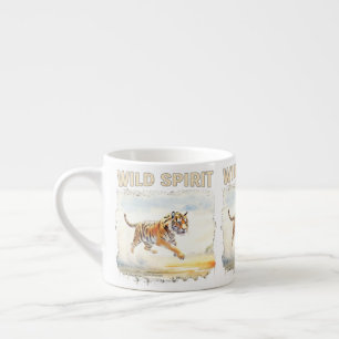 Xícara De Espresso Tigre em Ação - Espírito Selvagem