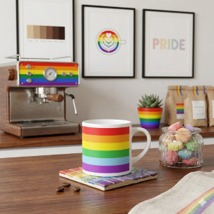 Xícara De Espresso Tiro de Orgulho: Bandeira Arco-íris