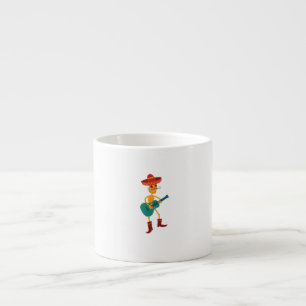 Xícara De Espresso Toca violão esqueleto festivo