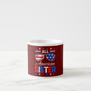 Xícara De Espresso Toda Irmã Americana 4 de Julho Família EUA