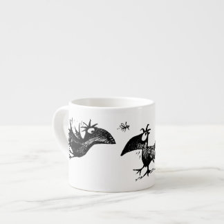 Xícara De Espresso Três corvos pretos engraçados