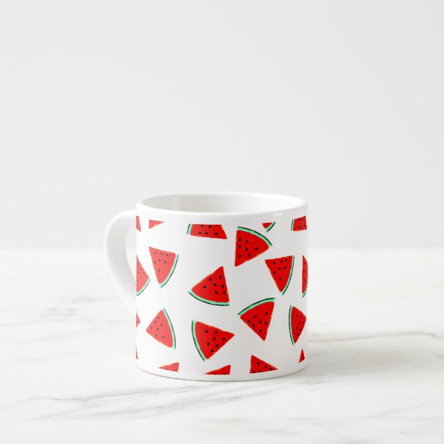 Xícara De Espresso Triângulos de Padrão de Melancia (Frente Esquerda)