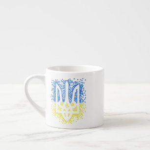 Xícara De Espresso Tridente de emblem ucraniano trizub espalhando cor