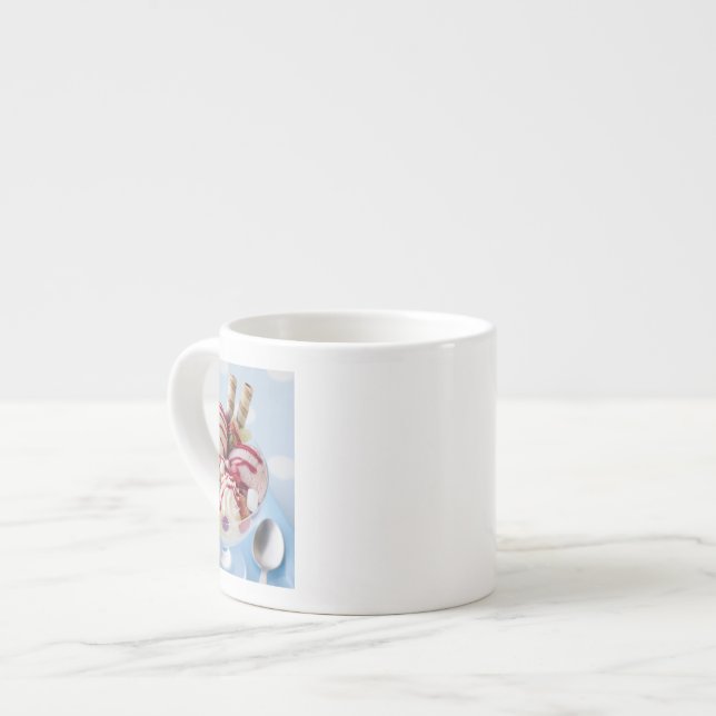 Xícara De Espresso Trio do sorvete e do Sundae doce (Frente Esquerda)