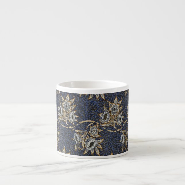 Xícara De Espresso Tulipa de William Morris com padrão de salgueiro e (Frente)