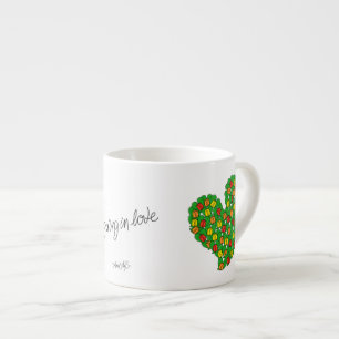 Xícara De Espresso Tulipas Coloridas com primavera no Amor (vermelha,