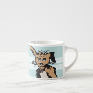 Xícara De Espresso Um Cachorro Bonito Com Olhos Azuis
