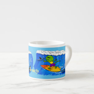 Xícara De Espresso Um desenho animado de lagarto-do-pescoço