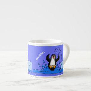 Xícara De Espresso Uma ilustração de desenho animado de pinguins de