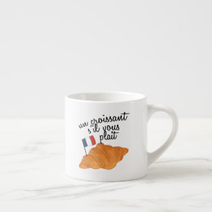 Xícara De Espresso Un Croissant S'il Vous Plait - Comida Francesa