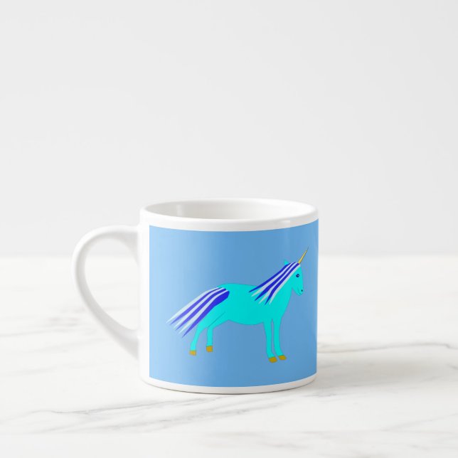 Xícara De Espresso Unicórnio Bebezinho Azul (Esquerda)