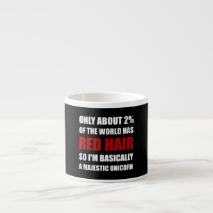 Xícara De Espresso Unicórnio majestoso do cabelo vermelho