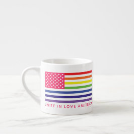 Xícara De Espresso Unir no Love America Flag Design