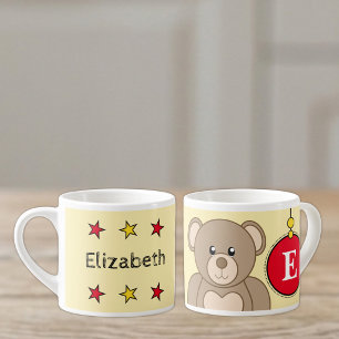 Xícara De Espresso Ursa de pelúcia fofa tamanho infantil amarelo