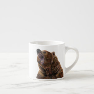 Xícara De Espresso Urso Grizzly - Pintura em acrílico