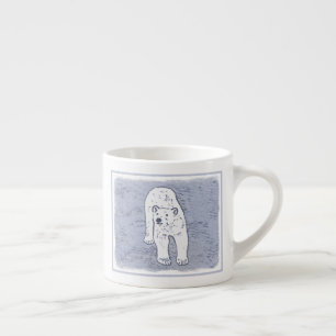 Xícara De Espresso Urso Polar na Pintura do Gelo - Arte Original da V