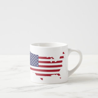 Xícara De Espresso US Flag USA Shape Estados Unidos da América