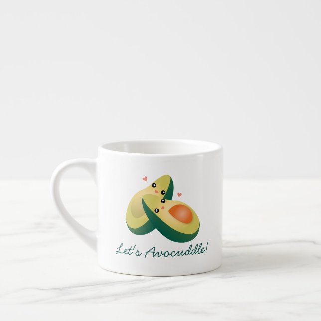 Xícara De Espresso Vamos Avocuddle Funny Cute Avocados Pun Humor (Esquerda)