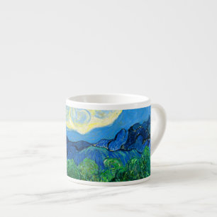 Xícara De Espresso Van Gogh Olive Trees em Paisagem Montanhosa