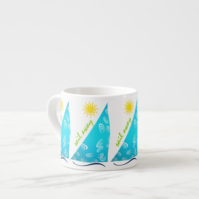 Xícara De Espresso Vento, vela e sol (Frente Esquerda)