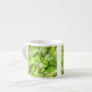 Xícara De Espresso verde vanguardista do fundo da pintura da mão da
