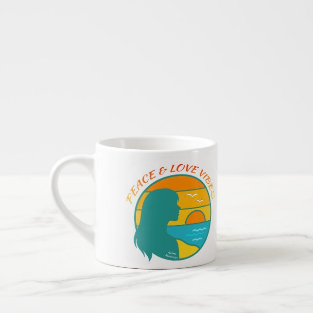 Xícara De Espresso Vibrações de Paz & Amor (Esquerda)