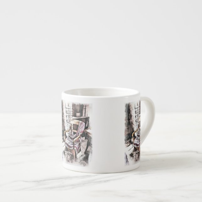 XÍCARA DE ESPRESSO VICTORIANA FIRESIDE CHAIR (Frente Esquerda)