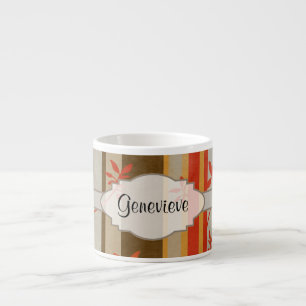 Xícara De Espresso Videiras e listras do outono