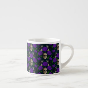 Xícara De Espresso Vinhas Rosa de Grama Gótica Escuro Raven