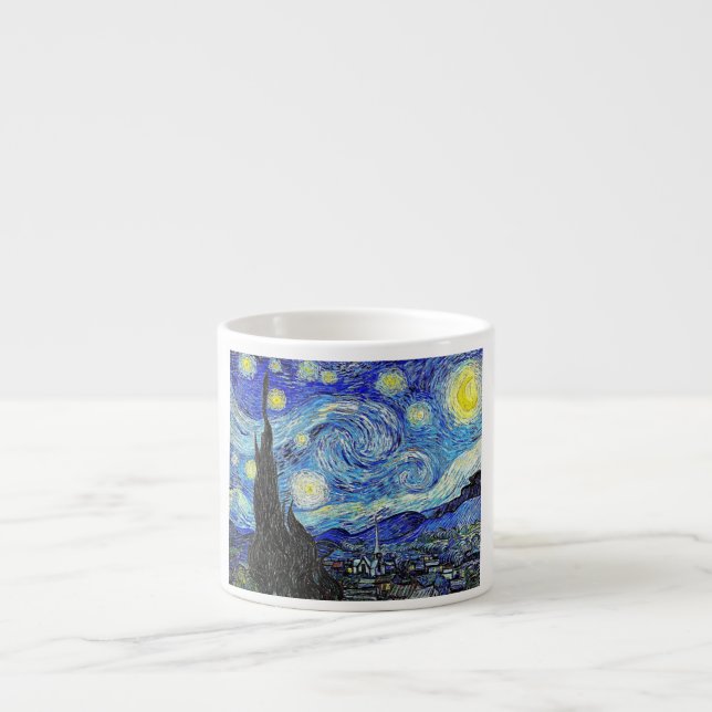 Xícara De Espresso Vintage Sky Night Starry Night (Frente)
