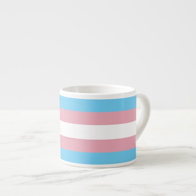 Xícara De Espresso Visibilidade da bandeira do orgulho transgênero da (Frente Esquerda)