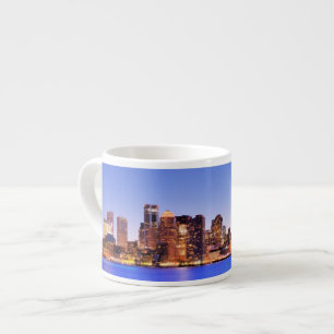 Xícara De Espresso Vista do distrito financeiro de Boston do centro