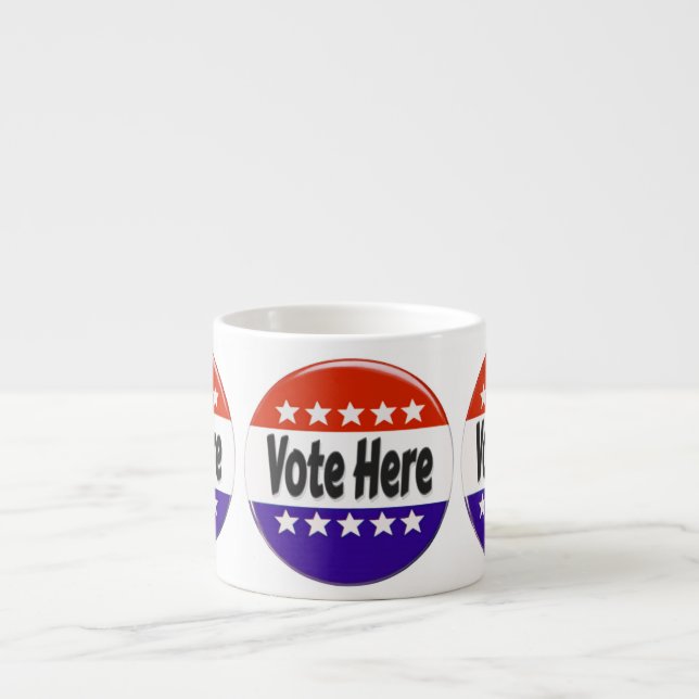 Xícara De Espresso Vote Aqui (Frente)