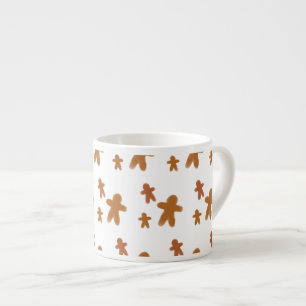 Xícara De Espresso Watercolor Holiday Christmas Gingerbird Man