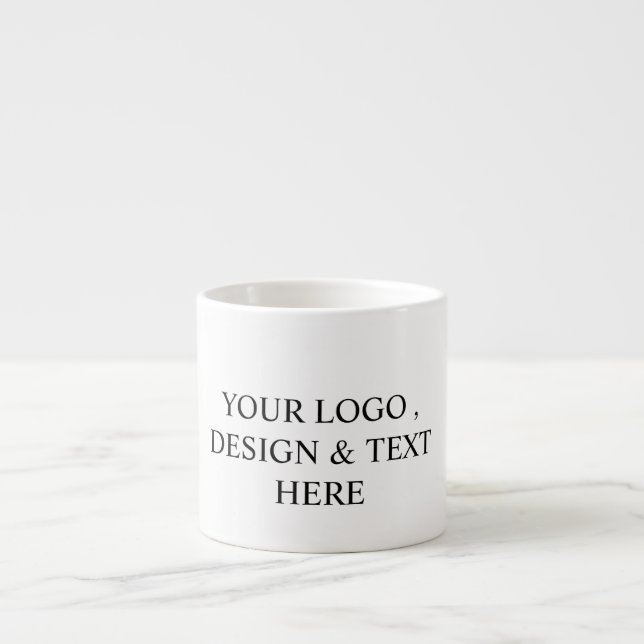 Xícara De Espresso White Personalized – Your Logo & Text Here (Frente)