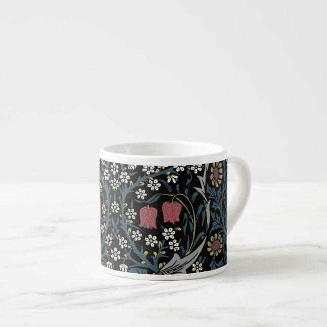 Xícara De Espresso William Morris Blackthorn Floral Art Nouveau (Frente Esquerda)